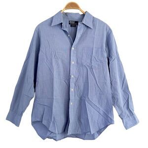 Polo Ralph Lauren Shirt Mens 16.5 34/35 Button Down Andrew Blue White Check out